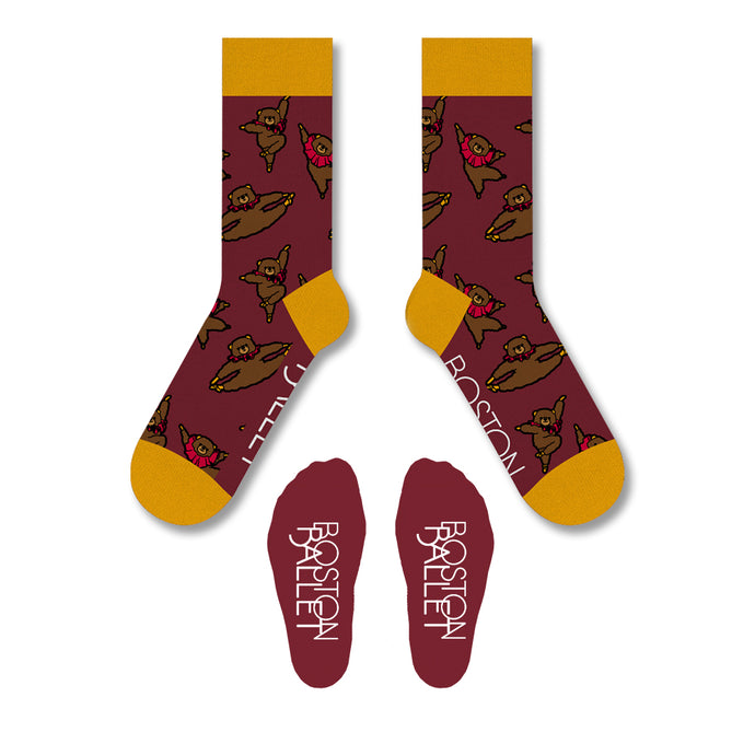 Boston Ballet Nutcracker Bear Poses Socks