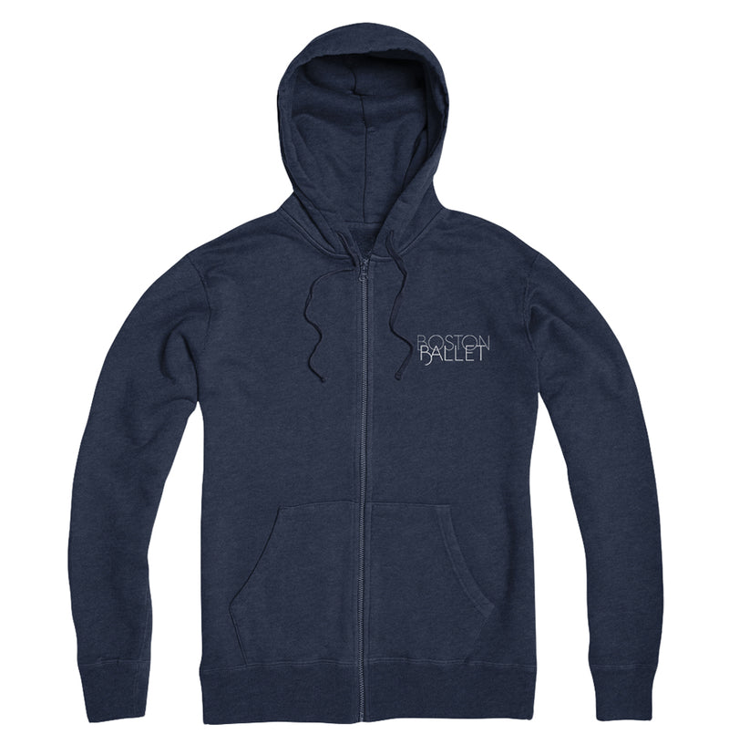 Navy Unisex Zip-Up Hoodie – Boston Ballet